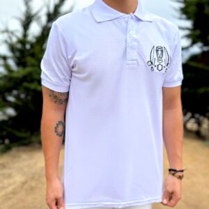 Polera cuello polo blanco